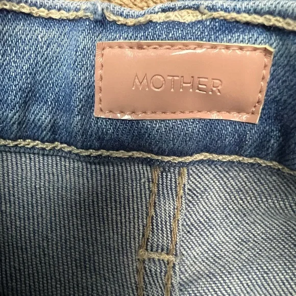 MOTHER Women's High Rise Jeans - Light Blue Straight-leg Size 28x28 Denim Jeans - Picture 4 of 11